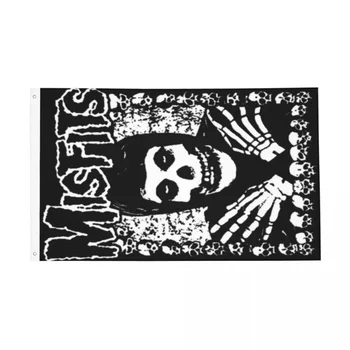 Флаг Skull Horror Misfit, наружный баннер, украшение из полиэстера, двухсторонние флаги размером 2x3, 3x5, 4x6 футов