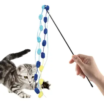 Интерактивная игрушка для кошек, тизер из перьев, палочка-выручалочка, игрушка из перьев для домашних животных, колокольчик для кошек, средство для упражнений в помещении.