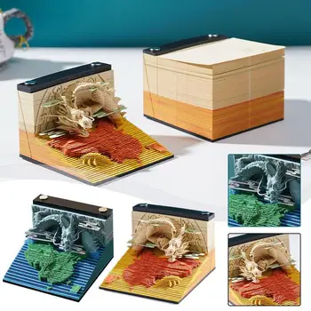 3D Бумажное искусство Дракон Блокнот Искусство Календарь Искусство Пользовательский Блокнот Подарки Друзьям Офисный Инструмент Декор 2024 Блокноты для рисования