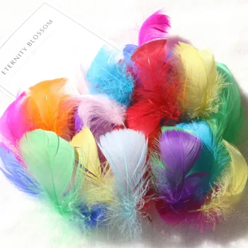 2-5-Дюймовое гусиное перо, окрашенное в цвет полуплавающего Лебединого пера, мяч-Ловец снов, Подарочная коробка, наполнитель, Декоративный материал, 100 шт.
