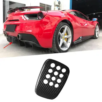 1 шт. декоративный диффузор заднего бампера автомобиля из сухого углеродного волокна с отверстием для камеры, чехол для Ferrari 488 N Style 2015-2018