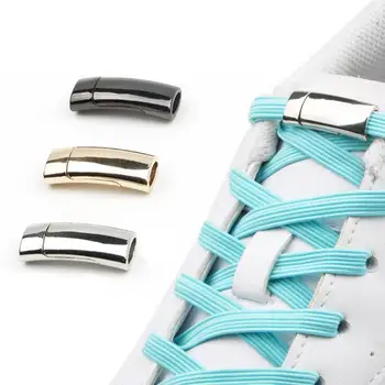 1 комплект шнурков для обуви с магнитной пряжкой Практичные Удобные Прочные Мужские Женские Универсальные Металлические Магнитные шнурки для обуви и пряжки