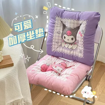 Kawaii Sanrio Hello Kitty Kuromi My melody Аниме Мультфильм Милая подушка Утолщенная Подушка для спинки обеденного стула Офисная Нескользящая набедренная накладка