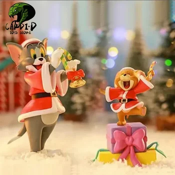 Фигурка Тома и Джерри Blind Box Kawaii Kids Рождественская коллекция игрушек, фигурка аниме для девочек, подарок на День рождения, украшение комнаты для милой куклы