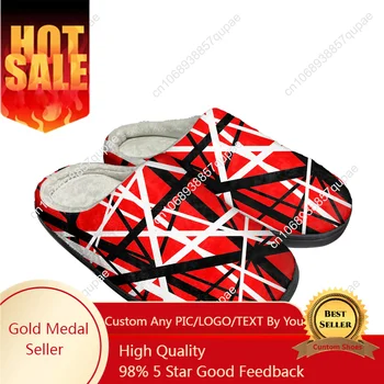 Домашние хлопчатобумажные тапочки Van Evh 5150 Stripes Halen, Изготовленные на заказ, Мужские и женские сандалии, повседневная обувь для рок-группы, сохраняющая тепло, Термоботинки
