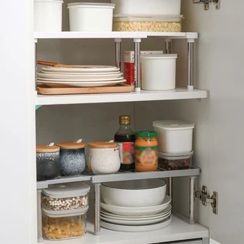 Кухонный выдвижной шкаф для хранения, Многослойная перегородка, стеллаж для хранения посуды