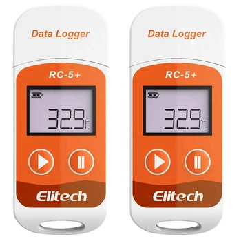2X Elitech RC-5 + PDF USB Регистратор Температурных Данных Многоразовый Регистратор 32000 Точек Для Охлаждения, Транспортировки По Холодовой Цепи
