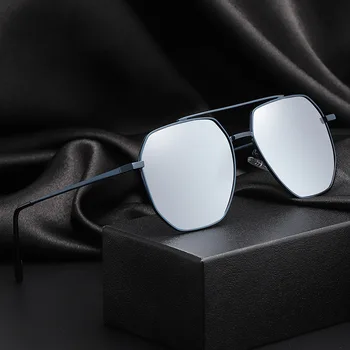 Мужские поляризованные солнцезащитные очки с многоугольным двойным лучом Солнцезащитные очки для вождения на открытом воздухе/рыбалки /уличной фотографии Мужские очки