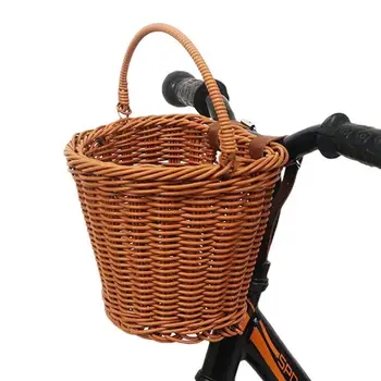 Велосипедные корзины Для женщин, Плетеная Корзина для переднего руля велосипеда, Многофункциональная Водонепроницаемая, Простая В сборке Корзина для хранения Bic