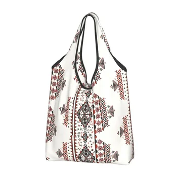 Женские сумки-тоут для покупок с рисунком Kabyle Amazigh на заказ, портативные сумки для покупок с берберским символом искусства, Сумки-тоут для покупателей