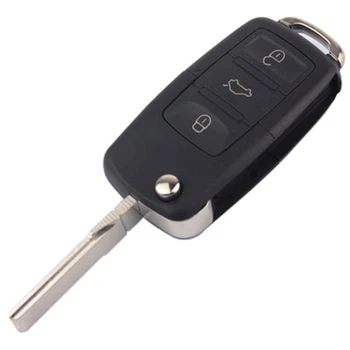 3 Кнопки Черный чехол для ключей автомобиля VW с откидной крышкой Bora Замена светодиода ABS Пластик Без логотипа для Volkswagen Golf Polo Брелок Jetta B5