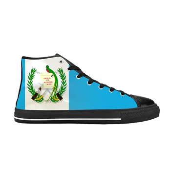 Гватемала Флаг Гватемалы Патриотическая гордость Модная повседневная тканевая обувь с высоким берцем, удобные дышащие мужские и женские кроссовки с 3D-принтом