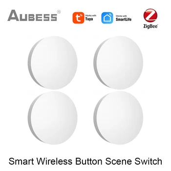 Tuya ZigBee Smart Scene Switch Беспроводной Пульт Дистанционного Управления Кнопкой Переключения Сцены Умного Дома с помощью приложения ZigBee Gateway Smart Life