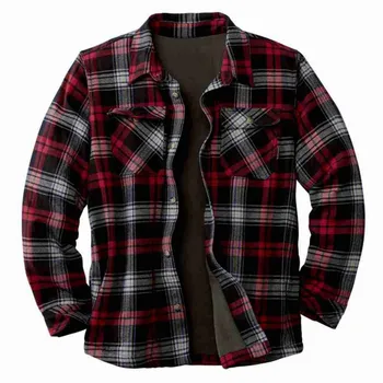 Рубашка Мужское пальто Для Ежедневного использования В помещении Мягкая Стеганая Простота Дышащая Удобная Модная Фланель
