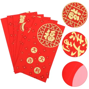 Новогодний Красный карман Красные конверты Хунбао на Новый Год Весенний фестиваль День рождения Женитьба Красные Подарочные Денежные конверты