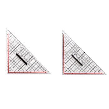 2шт 30-сантиметровая линейка для рисования треугольников Многофункциональная линейка для рисования с ручкой, транспортир, измерительная линейка, канцелярские принадлежности