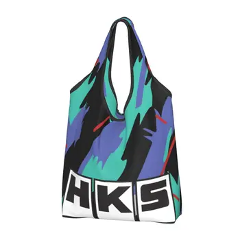 Ретро сумка для покупок для мотоциклов HKS Многоразовые продуктовые сумки-тоут Большой емкости Сумки для вторичной переработки Моющаяся сумка