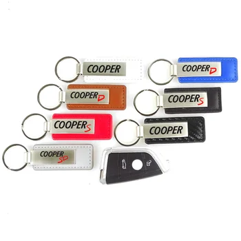Авто Классический брелок для ключей Car Carbon Fiber Fob Металлический кожаный брелок для Cooper S Copper SD Copper D F54 F55 F56 F57 F60 R56 R60 R61