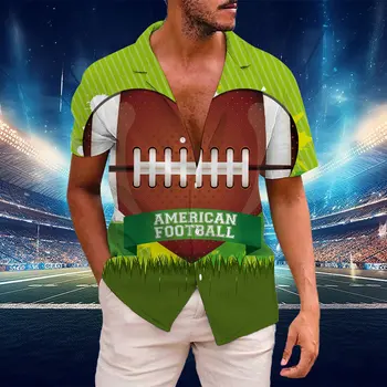 Американские мужские футбольные фанаты Спортивная подарочная рубашка Винтажный регбист Спорт Ретро Регби Арт 3D Цифровая печать Свободная дышащая