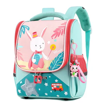 Школьный рюкзак для девочек, ученица 1 класса, Мультяшный Милый кролик, Детские ранцы, mochila femenina, Детская Ортопедическая школьная сумка, рюкзак