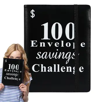100 Конвертов Challenge Binder A5 Challenge Book Со 100 Конвертами Симпатичная Бюджетная Книжка Для Покупки Автомобиля, Фонда для Отдыха, Портативных Денег