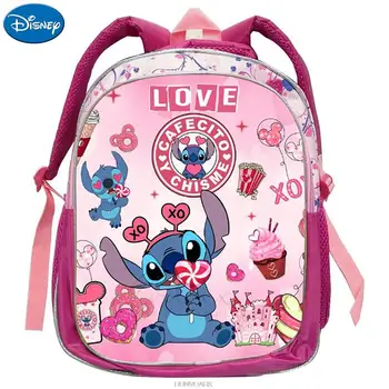 Рюкзак Disney Lilo And Stitch 12 дюймов, мультяшный милый рюкзак Stitch для детского сада, кошелек, сумка для девочек, детские сумки для детского сада