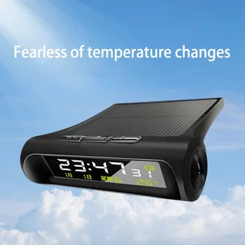 Солнечные автомобильные цифровые часы с ЖК-дисплеем времени и даты, индикацией температуры в автомобиле, наружным персональным украшением деталей автомобиля, автомобильными аксессуарами