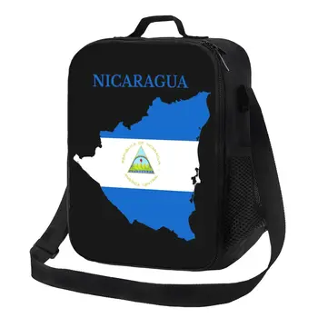 Карта Никарагуа, флаг, утепленная сумка для ланча для женщин, гордый патриотический термохолодильник, коробка для ланча, офис, для пикника, путешествия