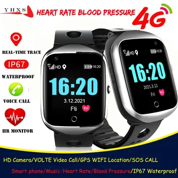 Смарт-часы 4G для пожилых родителей, монитор сердечного ритма, артериального давления, GPS, Wi-Fi, отслеживание местоположения, вызов SOS, телефон Android, спортивные умные часы