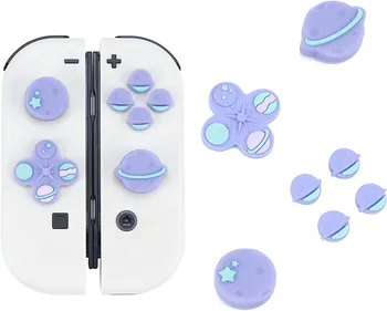 Geekshare Happy Planet Cross колпачки для кнопок D-Pad, силиконовые ручки для большого пальца, набор для Nintendo Switch /OLED-наклейки, колпачки для джойстика