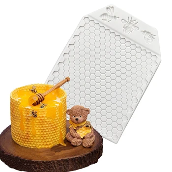 Пчелиные Соты Силиконовая Форма для изготовления Сахарной Помадки Инструменты Для украшения Торта Форма Для выпечки кексов и шоколада