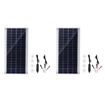 Портативная солнечная панель мощностью 2X30 Вт, двойная быстрая зарядка через USB 12 /5V DC, Водонепроницаемое Аварийное зарядное устройство для наружного аккумулятора