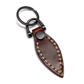 Однотонные автомобильные брелки из гладкой натуральной кожи для мужчин и женщин, Винтажный стиль, Черное кольцо для ключей с оружейным покрытием, подвески для ключей