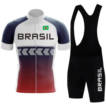 2024 Brasil Pro Bicycle Team Комплекты мужской велосипедной майи Ciclismo с коротким рукавом, Летняя Дышащая велосипедная одежда, костюм