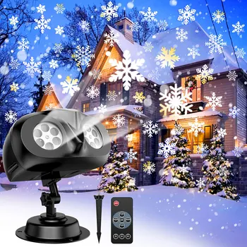 Проекционные огни для рождественского снегопада в форме совы, подсветка наружного ландшафта, динамическая светодиодная проекционная лампа в виде снежинки на Новый год