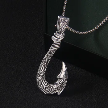 Креативное ретро ожерелье из нержавеющей стали с рыболовным крючком в стиле Old Navy Old Navy для мужчин и женщин, повседневная цепочка для свитеров для друзей-рыбаков