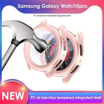 Защитный чехол 2-В-1 + защитная пленка для Samsung Galaxy Watch 5 Pro, 45-миллиметровый бампер, мягкая обложка и аксессуары из закаленного стекла