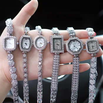 Mobangtuo Женские кварцевые часы Роскошный винтажный браслет с бриллиантами, часы-браслет Iced Out Reloj Orologio, женские новые наручные часы