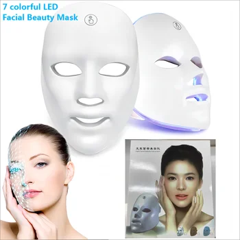 USB rechargeable masque anti - âge beauté de la peau 7 couleurs sans fil LED masque thérapie photon soins de la peau beauty mete
