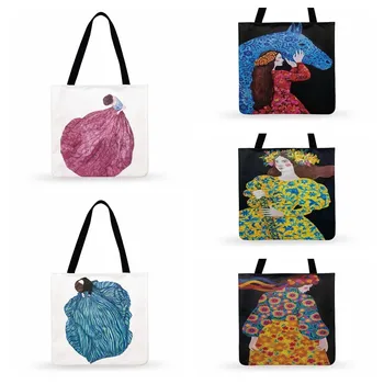 Женская сумка через плечо с рисунком таинственной цветочницы, женская повседневная сумка-тоут, уличные пляжные сумки, складная сумка для покупок