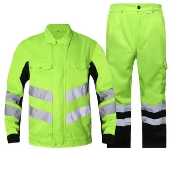Рабочая одежда для наружного строительства, мужской флуоресцентный зеленый пояс, светоотражающая лента, Антистатическая защита труда электрика