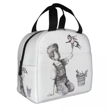 Изолированная сумка для ланча с супергероем Banksy Nhs, герметичный контейнер для еды с граффити в стиле стрит-арт, сумка-холодильник, Ланч-бокс, сумка для хранения продуктов питания