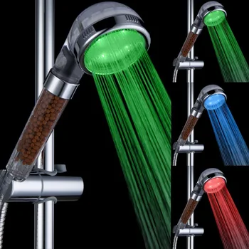 7-Цветная светодиодная насадка для душа, экономящая воду под высоким давлением, Дождевой душ, Фильтр с отрицательными ионами, спа-насадка для душа, Аксессуары для ванной комнаты