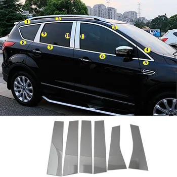 Наклейка на кузов автомобиля Стекло из нержавеющей стали, украшение стойки, Средняя колонна, Отделка капота для Ford Kuga Escape 2013 2014 2015 2016