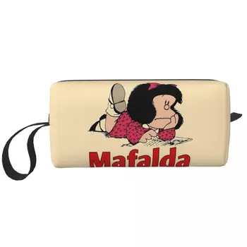 Mafalda Quino Comics Humoriste Мультяшная Косметичка для Макияжа Большая Косметичка для Мужчин Женщин Винтажная Мультяшная Сумка Для Туалетных Принадлежностей с Юмором Dopp Kit