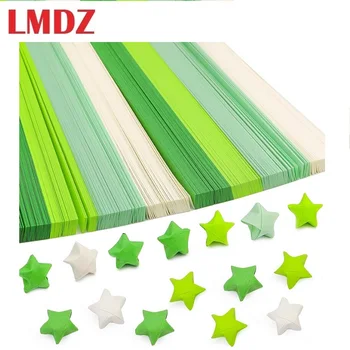 LMDZ 1080 листов бумаги для оригами в виде звезд, зеленая / красная / желтая, однотонная бумага для звезд, бумага для украшения Счастливой звезды, поделки своими руками