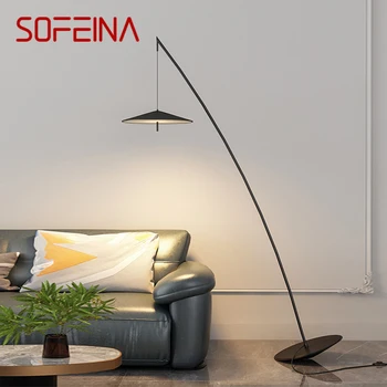Торшер SOFEINA Nordic Black в рыбацком стиле, современная семейная гостиная рядом с диваном, креативный светодиодный декоративный светильник-подставка