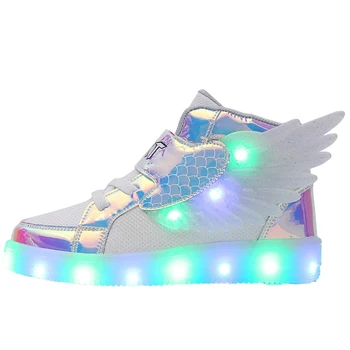 Водонепроницаемая кожаная детская светящаяся обувь, кроссовки, обувь со светодиодной подсветкой и USB-зарядкой, повседневная спортивная обувь для девочек, обувь для скейтборда
