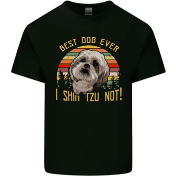 Мужская хлопковая футболка Best Dog Ever I Shih Tzu Not Funny с надписью Tee Top