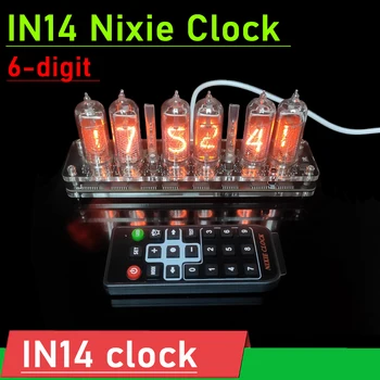 6-значный цифровой дисплей часов Nixie IN14, Модуль часов с лампой накаливания IN-14, Кабель ПИТАНИЯ USB TYPE-C, пульт дистанционного управления